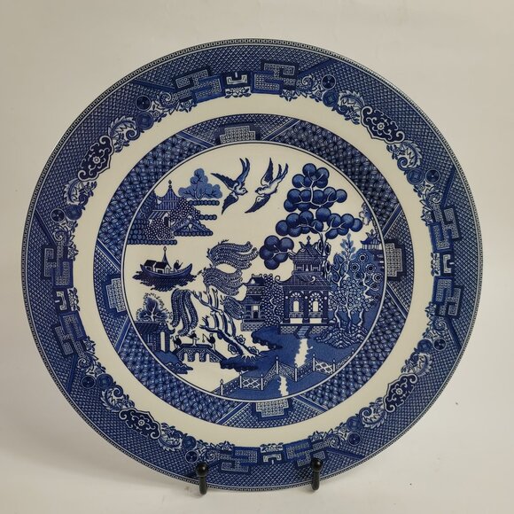 Johnson Brothers Willow Blue Dinner Plate (Blue Willow) Earthenware - Picture 1 of 16